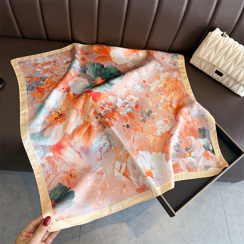 2026 New Floral Print Silk Squ - Ascot Neck Scarf review and price