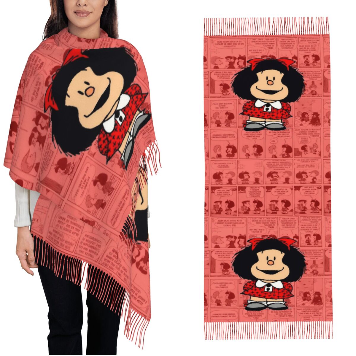 Women's Tassel Scarf Mafaldas  - Pashmina Wrap Large review and price