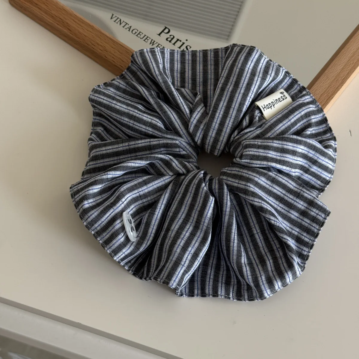 Blue Solid Color Silk Hair Ban - Silk Tie Striped review and price