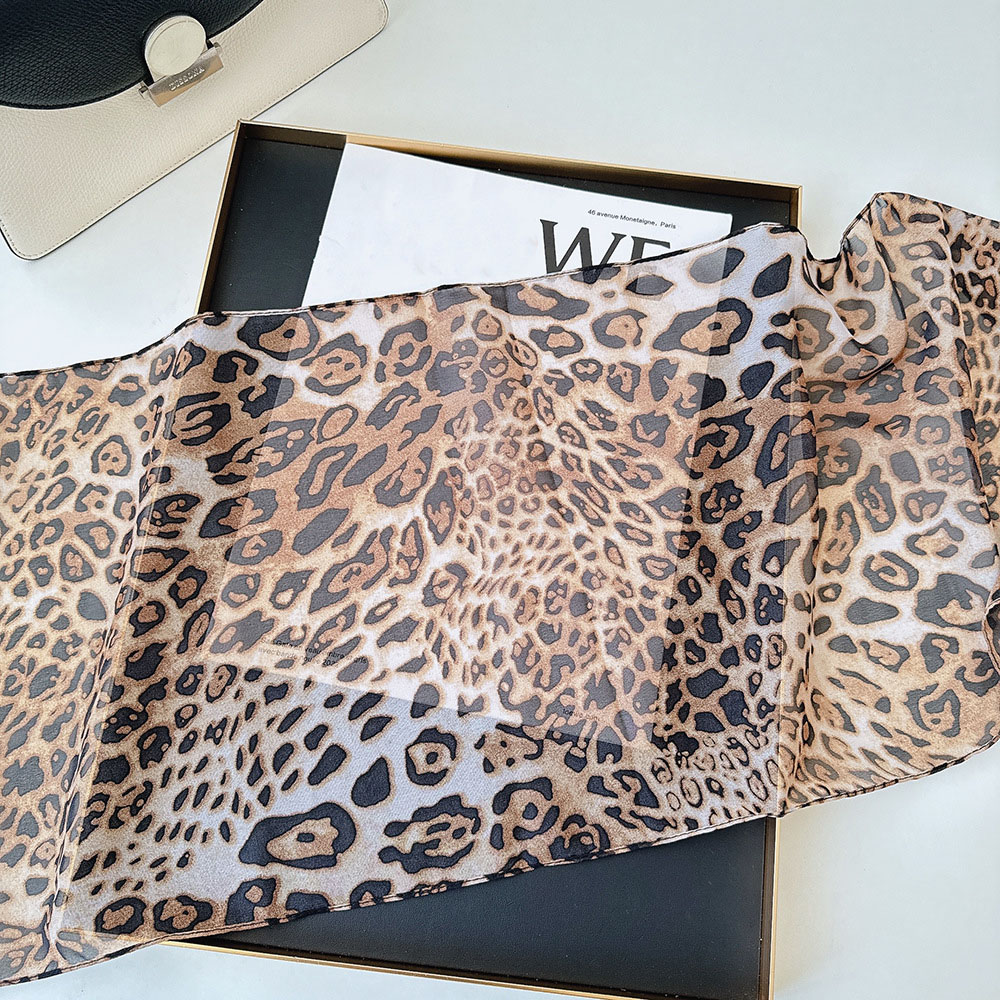 Leopard Small Long Silk Scarf  - Silk Tie Striped review and price