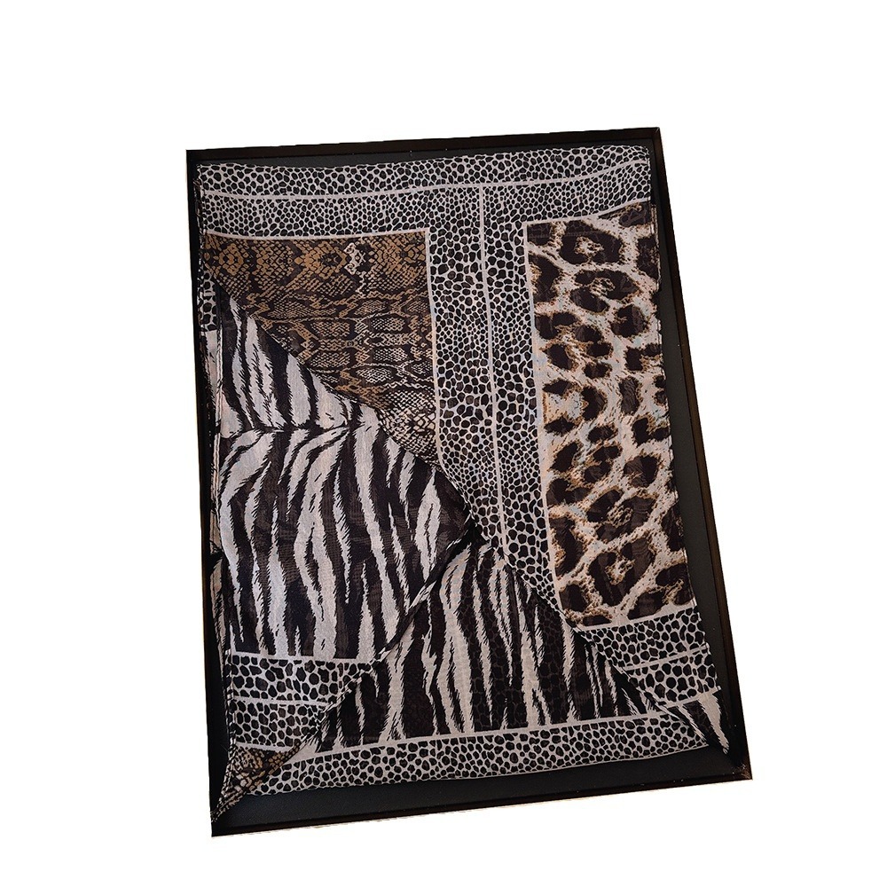 Leopard Small Long Silk Scarf  - Silk Tie Striped review and price