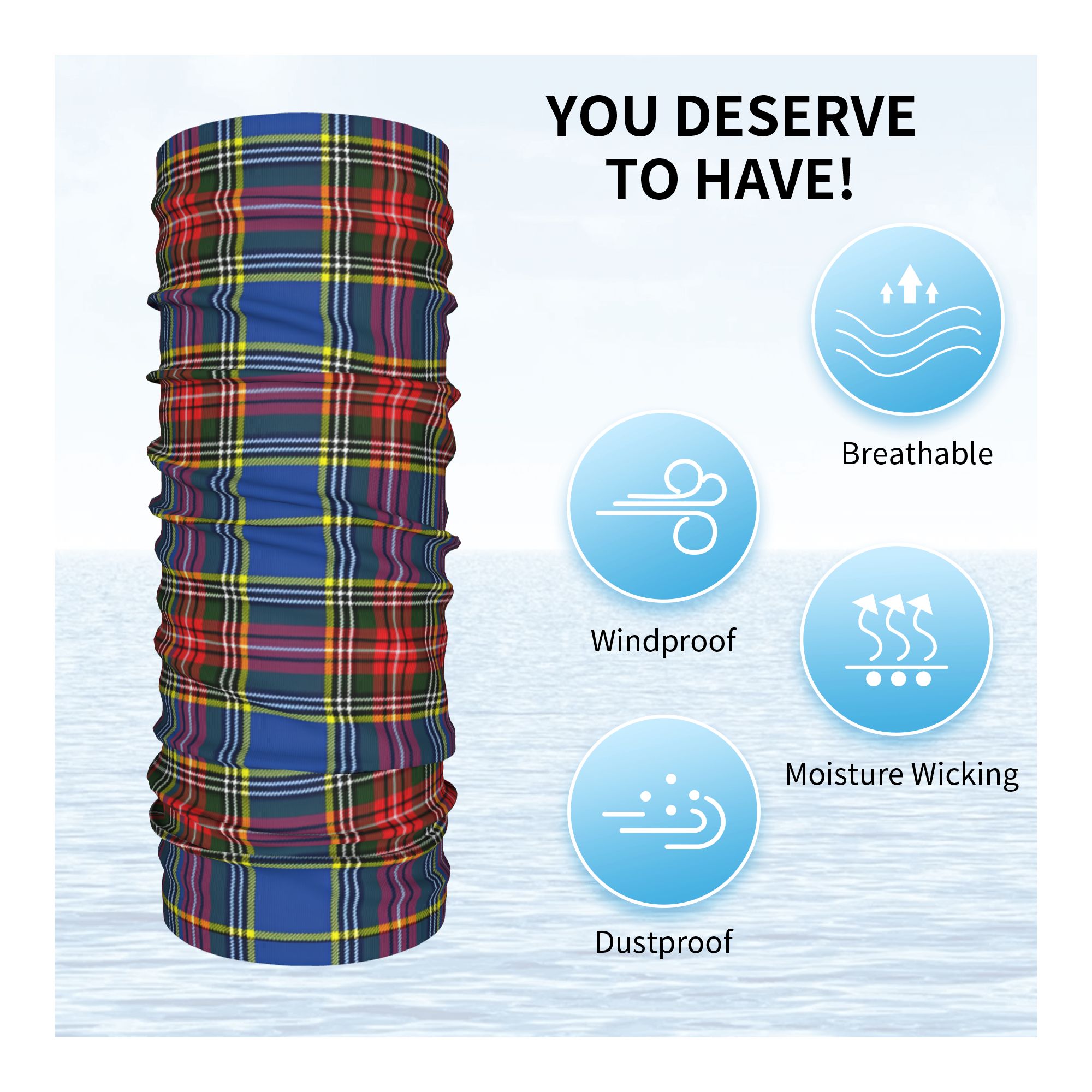 Custom Royal Tartan Plaid Wint - Neck Warmer Tube review and price